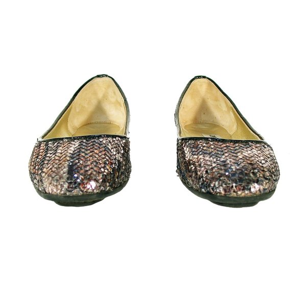 JIMMY CHOO Snake Print Silver Sequin Ballet Flats EU 35.5/ US 5.5 - Picture 8 of 9